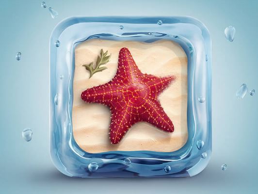 create a beautifully designed 3d starfish icon