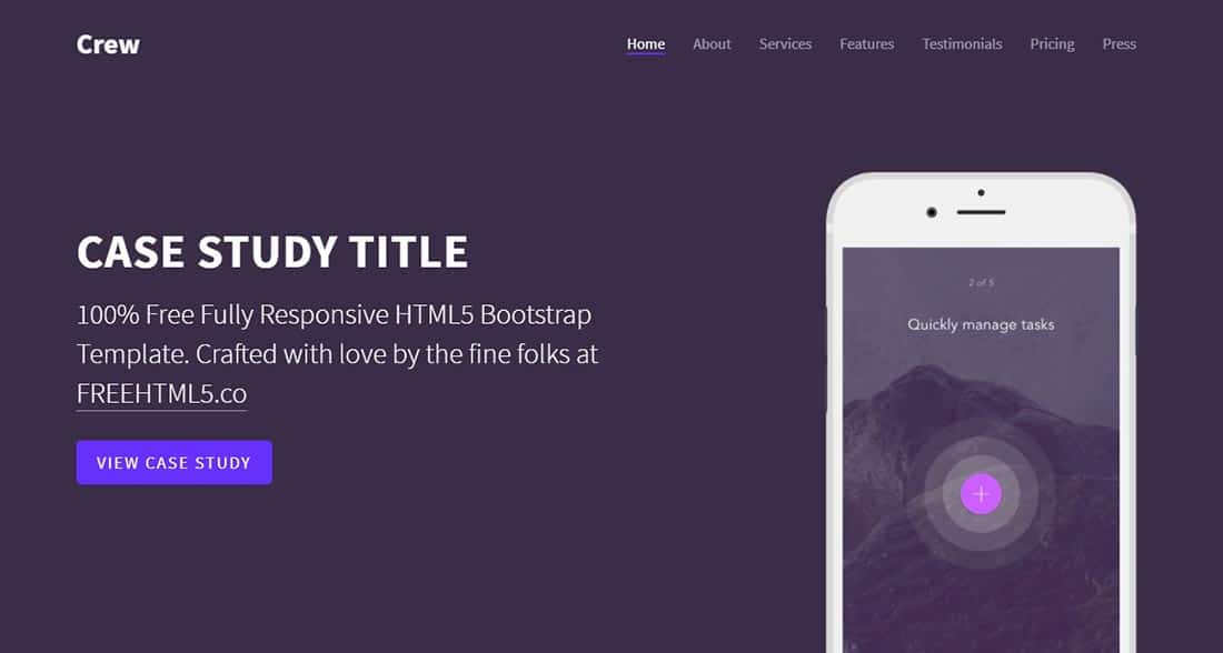 Crew Free HTML5 Bootstrap Template - FreeHTML5 Simple Website Template