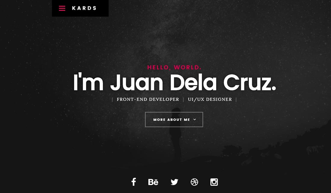 kards Template simple Website Template