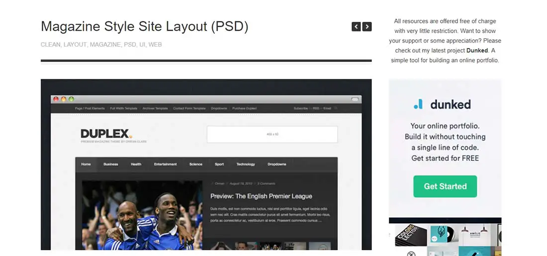 Magazine Style Site Layout website photoshop templates 