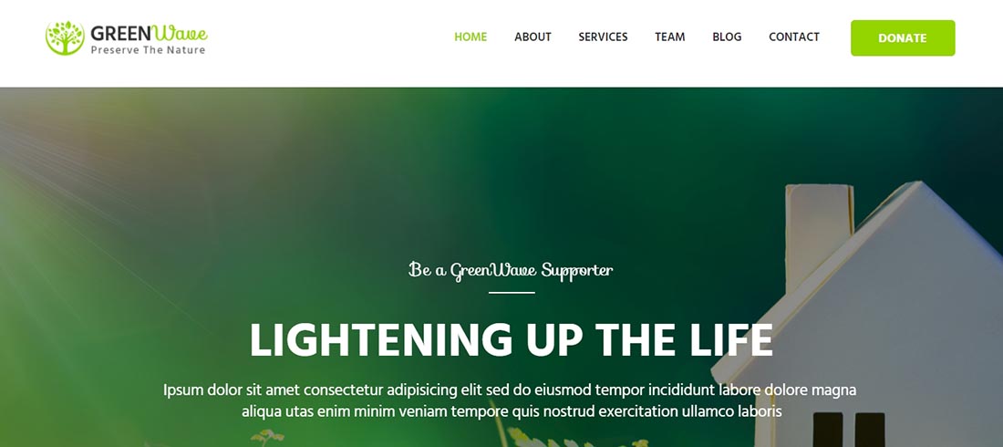 Green Wave Non Profit Website Template