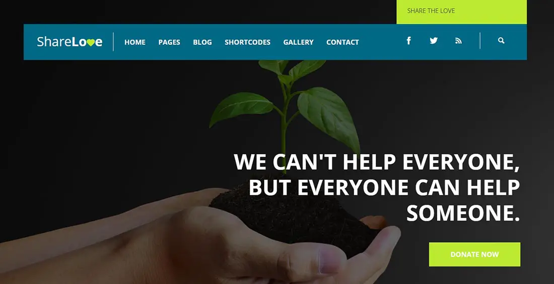 ShareLove Non Profit Website Template