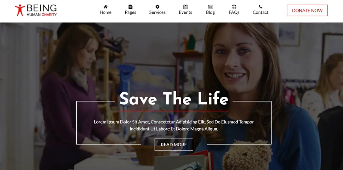 BeingHuman Non Profit Website Template