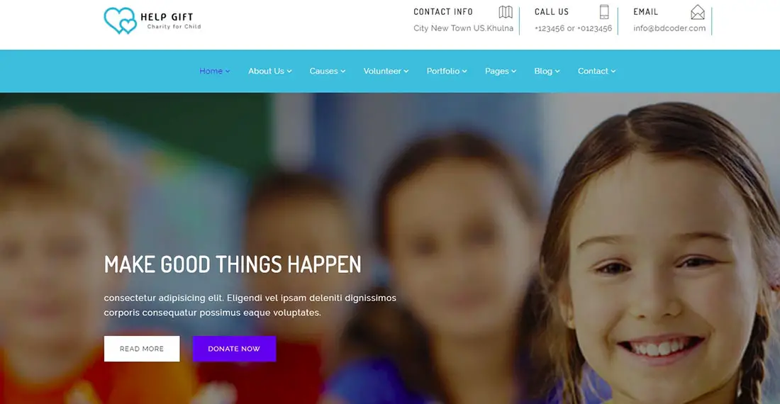 Help Gift Non Profit Website Template
