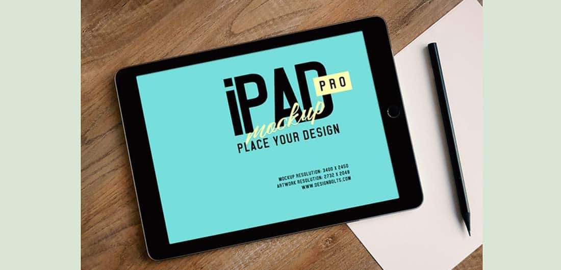 Free Apple IPad Pro Photo Mockup PSD