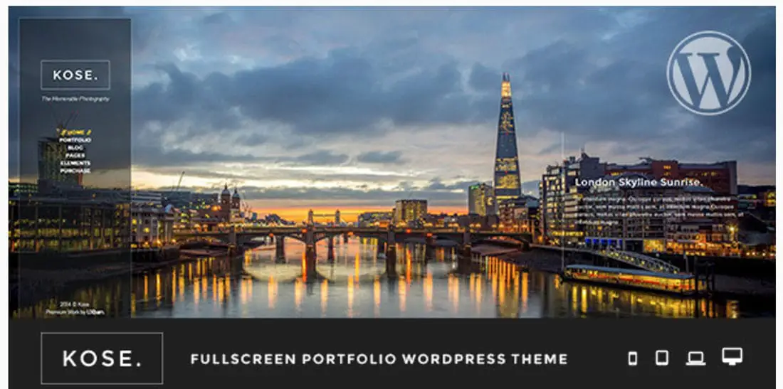 Kose Fullscreen WordPress Theme 