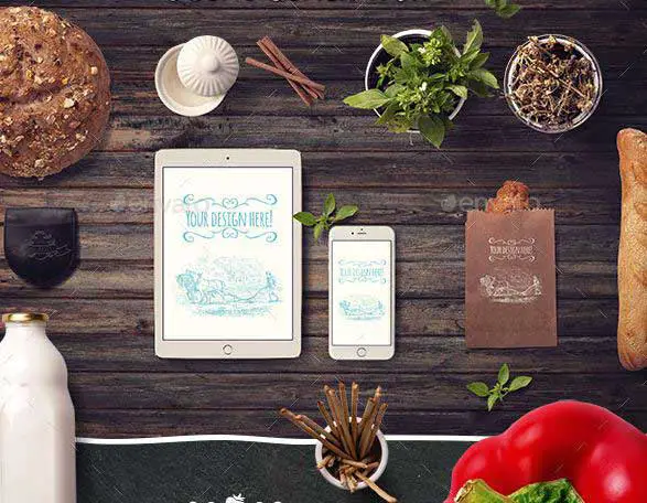  organic food mockup 