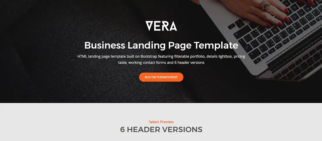 Vera Corporate Landing Page Templates