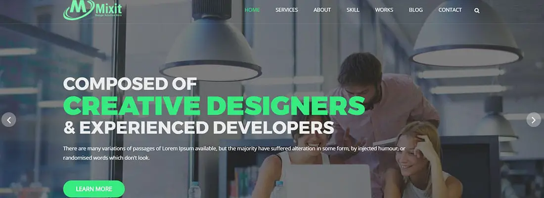 Mixit Corporate Landing Page Templates