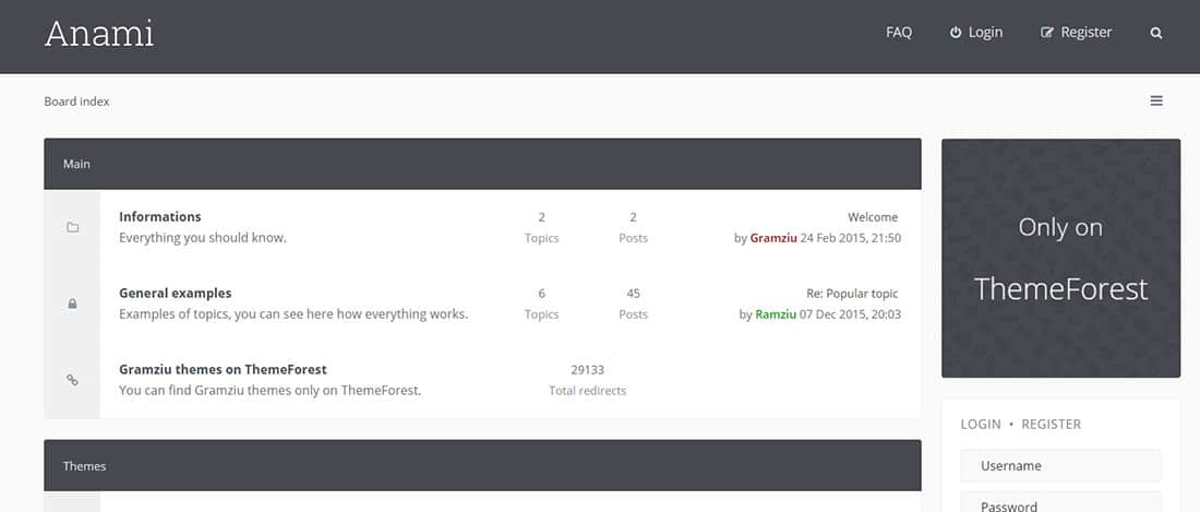 Anami - Responsive phpBB3 Forum Themes Preview - ThemeForest