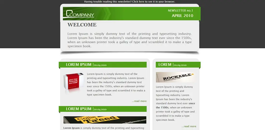 Company Newsletter email template