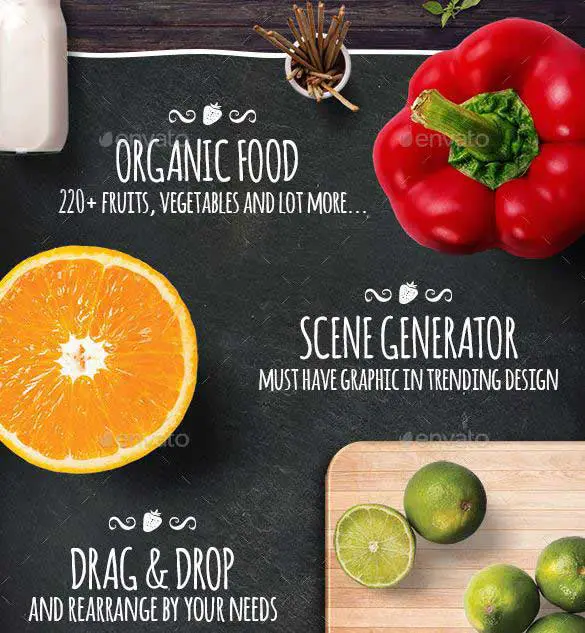 organic food mockup hero images scene generator 