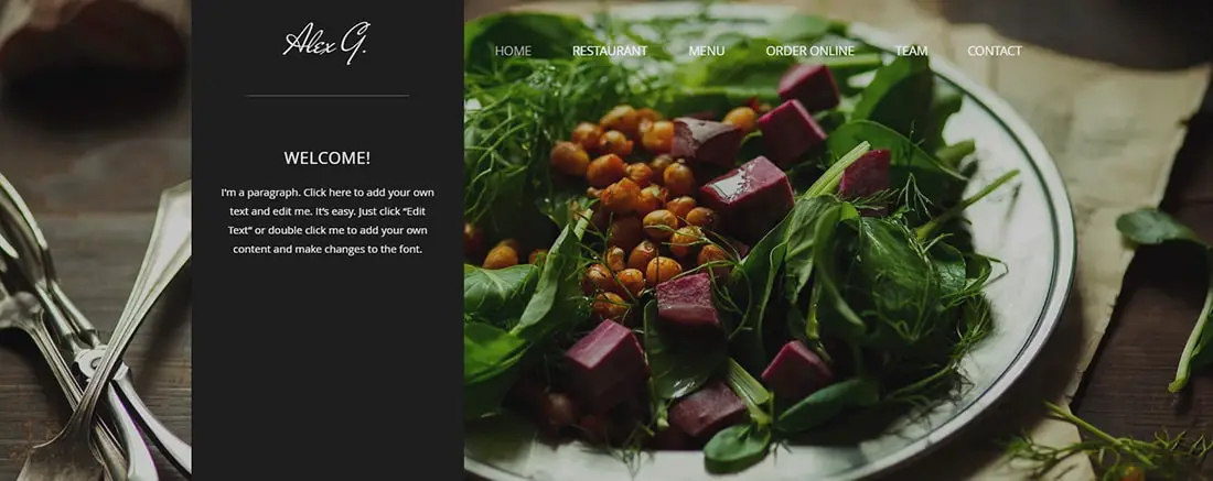 Restaurant Site Website Template WIX