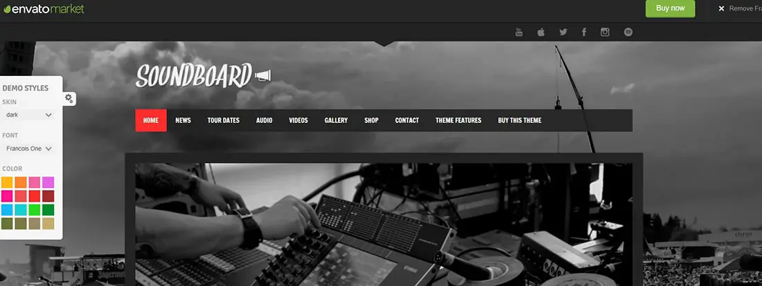 Soundboard - a Premium Responsive Music WordPress Theme Preview - ThemeForest