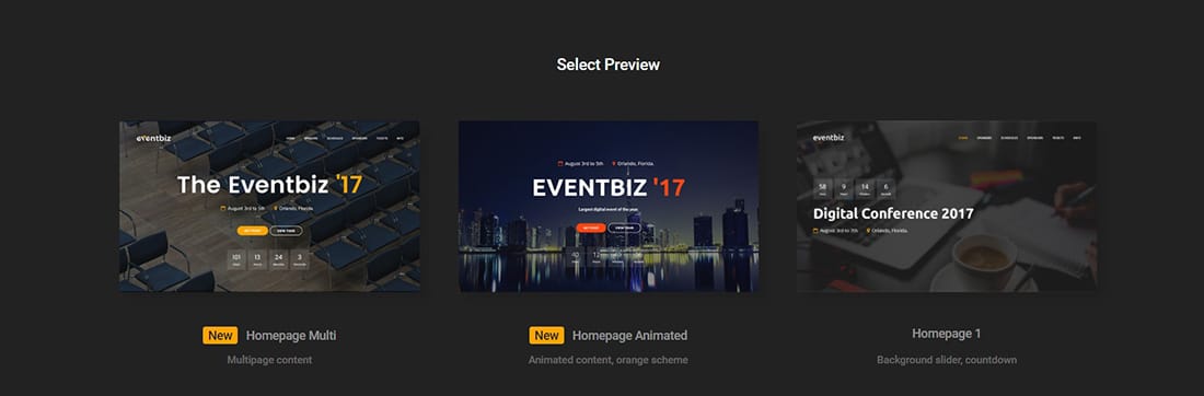 Eventbiz - Conference, Event and Seminar Website Template Preview 