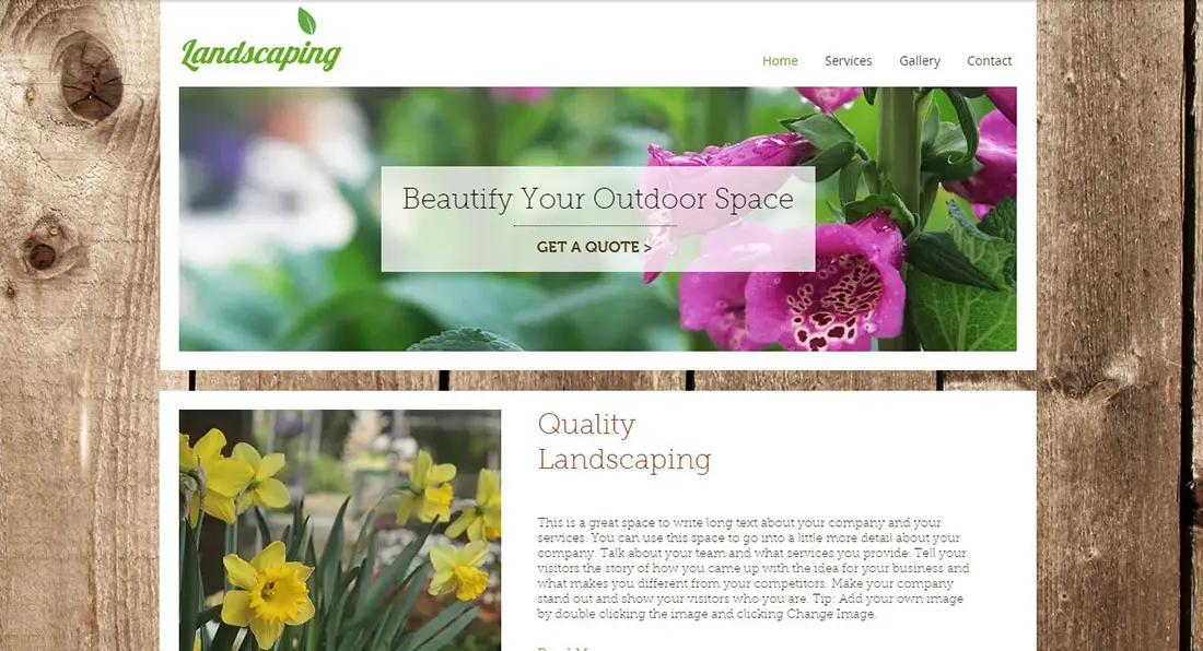 Landscape Gardener Garden Website Templates