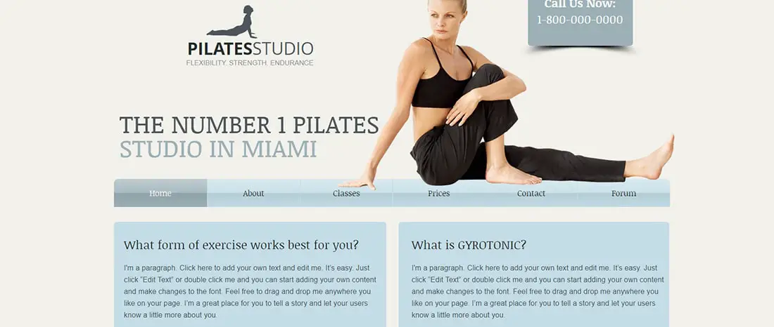 Pilates Classes Website Template _ WIX