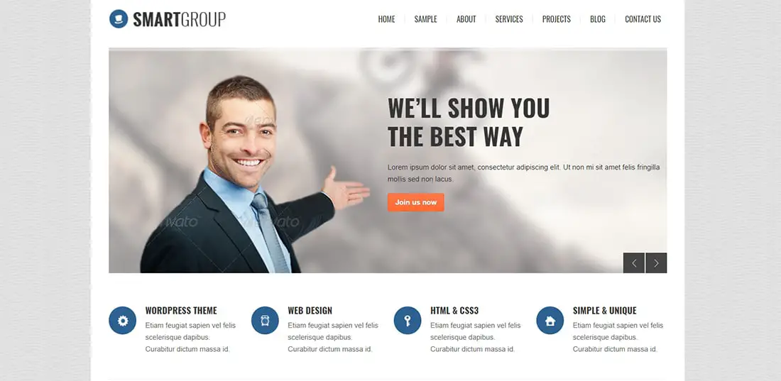 SmartGroup - Clean Marketing WordPress Theme 