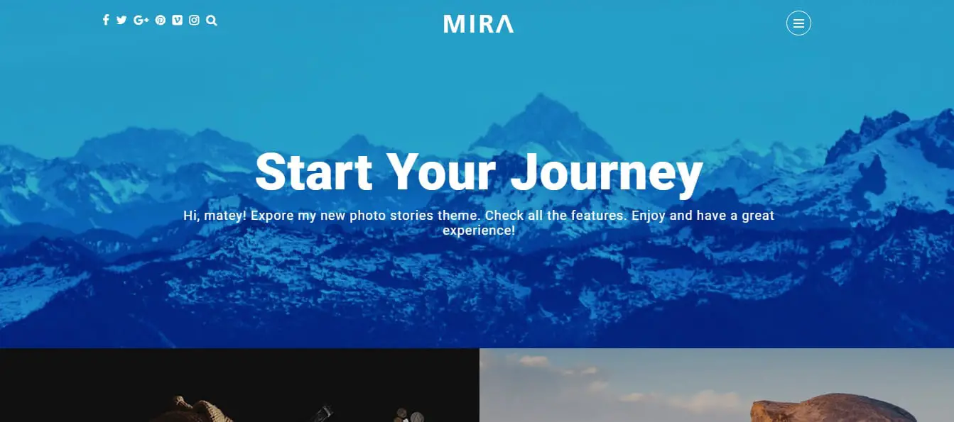 Mira - A Photo Stories Blog WordPress Theme Preview - ThemeForest