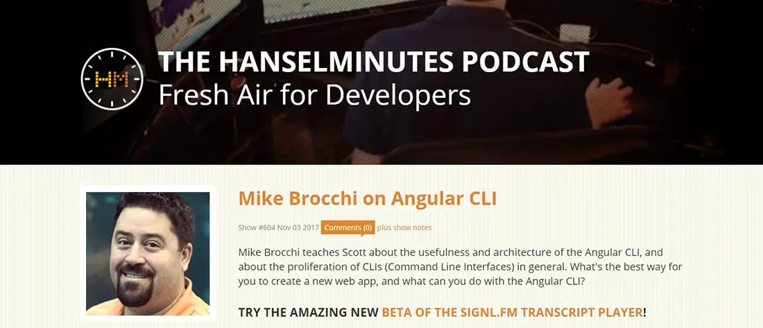 Mike Brocchi on Angular CLI on the Hanselminutes Technology Podcast 