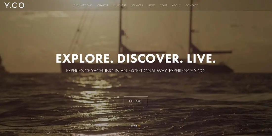 The Yacht Company Websites with Background Videos