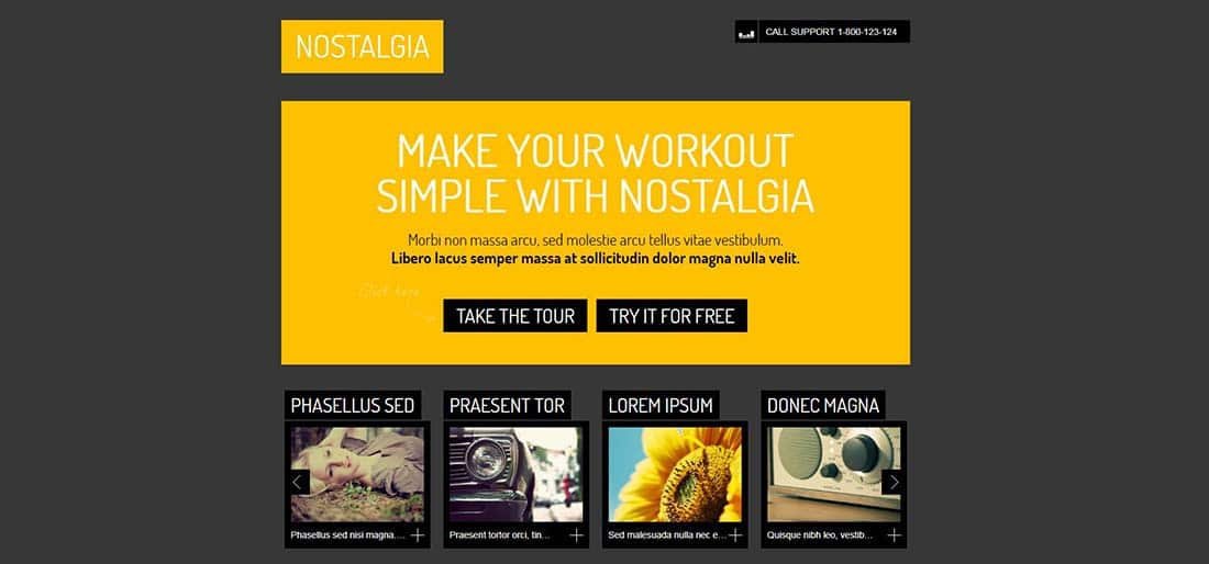 Nostalgia Single Page Website Designs