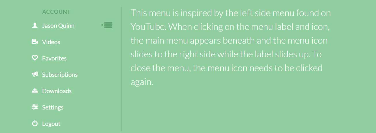 Simple-YouTube-Menu-Effect