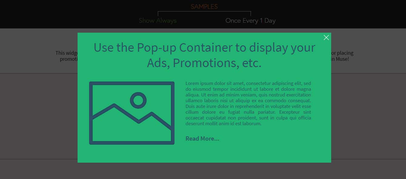 Pop up Container Adobe Muse Widget