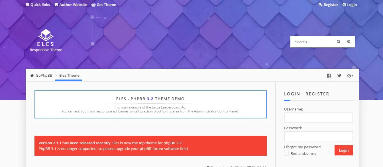 Eles Responsive phpBB Forum Website Templates