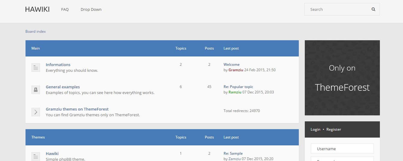 Hawiki forum Website Templates