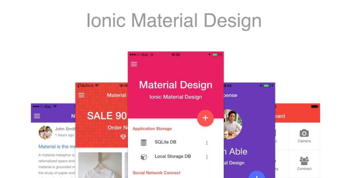 Ionic Material Design web app templates 