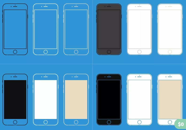 iPhone 6 Wireframe Collection
