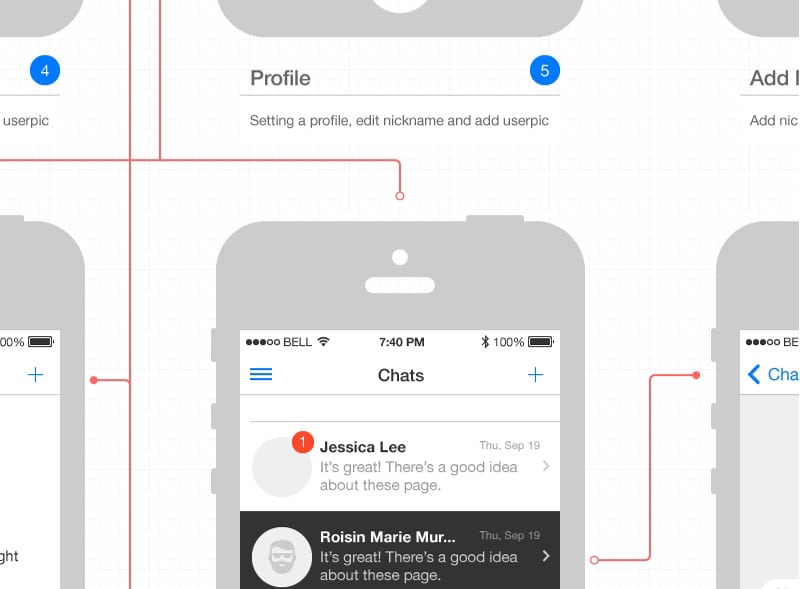 iOS 7 iPhone Wireframe Mockup