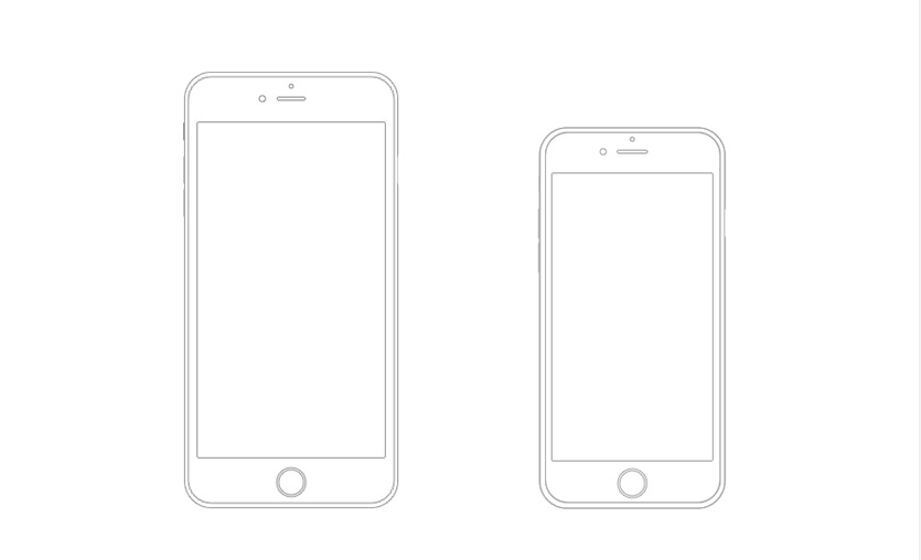 iPhone 6 Outline Mockup