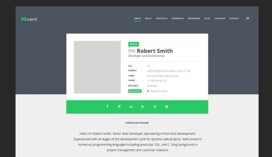 Material Design Resume