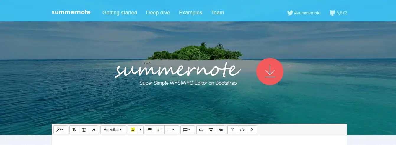 Summernote Super Simple Bootstrap Editors