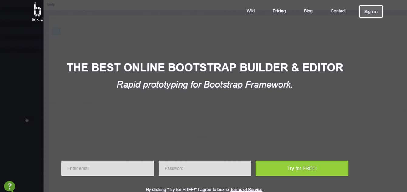 Bootstrap Builder Brix.io