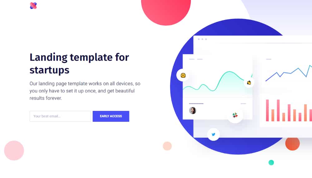 Best Free HTML Landing Pages for 2022: Startup Landing Page