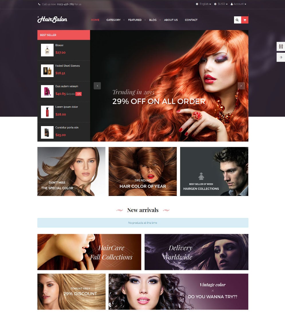  Hair Salon prestashop theme