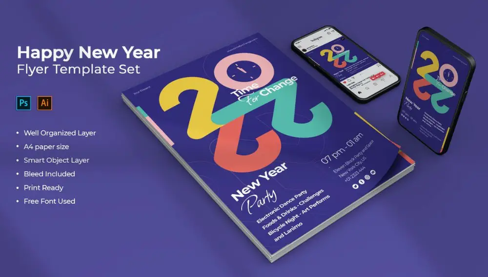 10. Envato: New Year Designs in Indigo Background