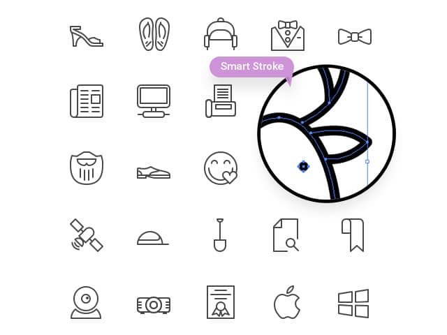 100 free line icons