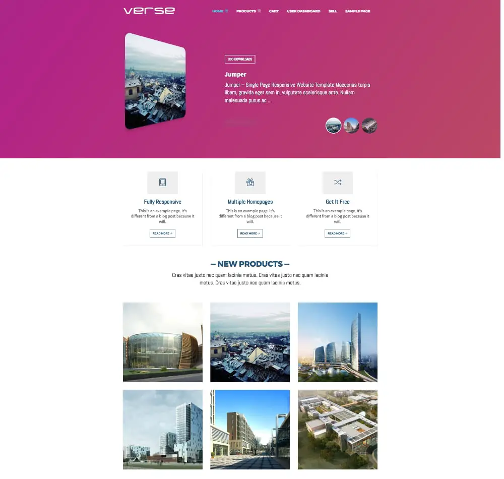 WordPress themes for selling digital products: Verse