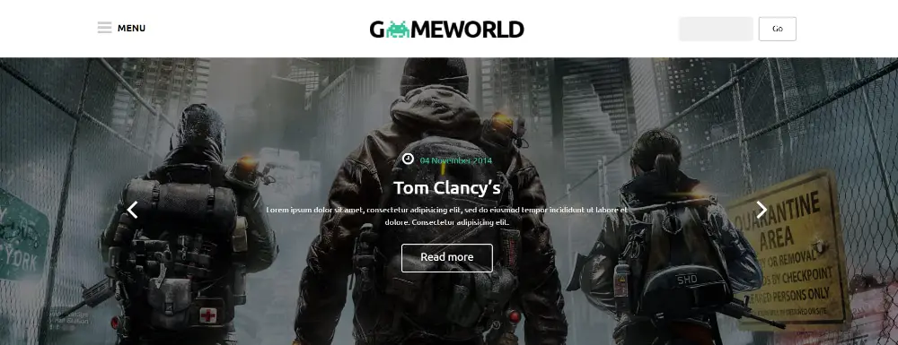 WordPress themes for Game Developers: GameWorld