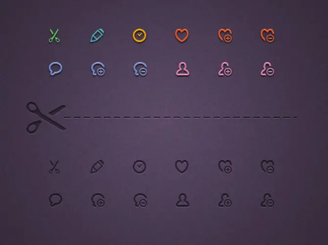 12 Mini Icons Free PSD