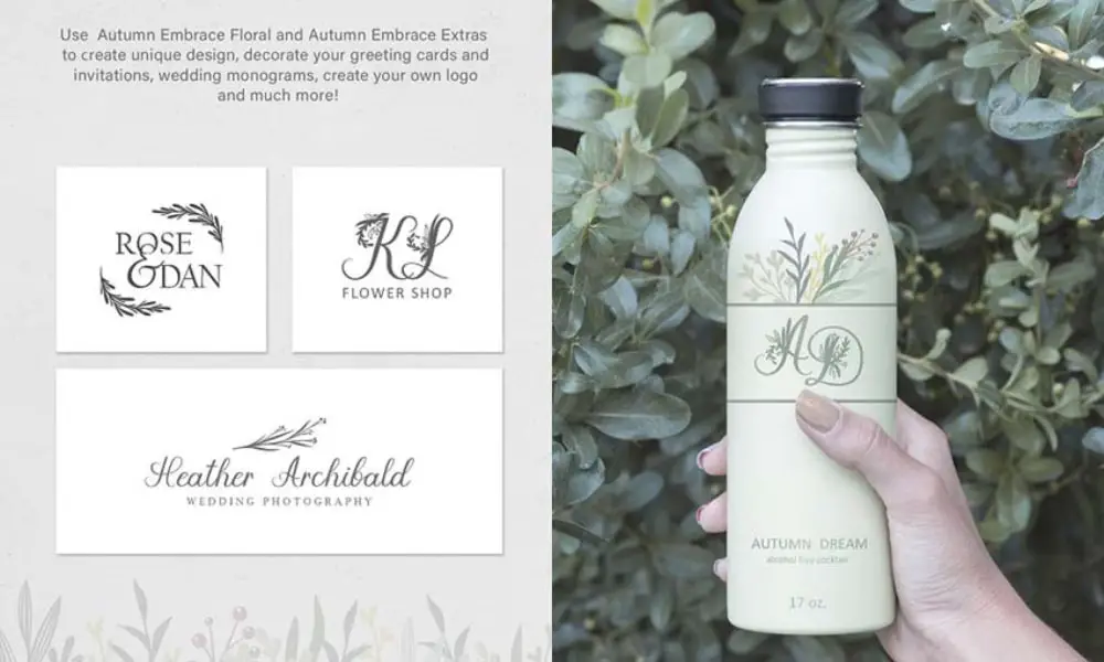 Autumn Embrace Floral Font