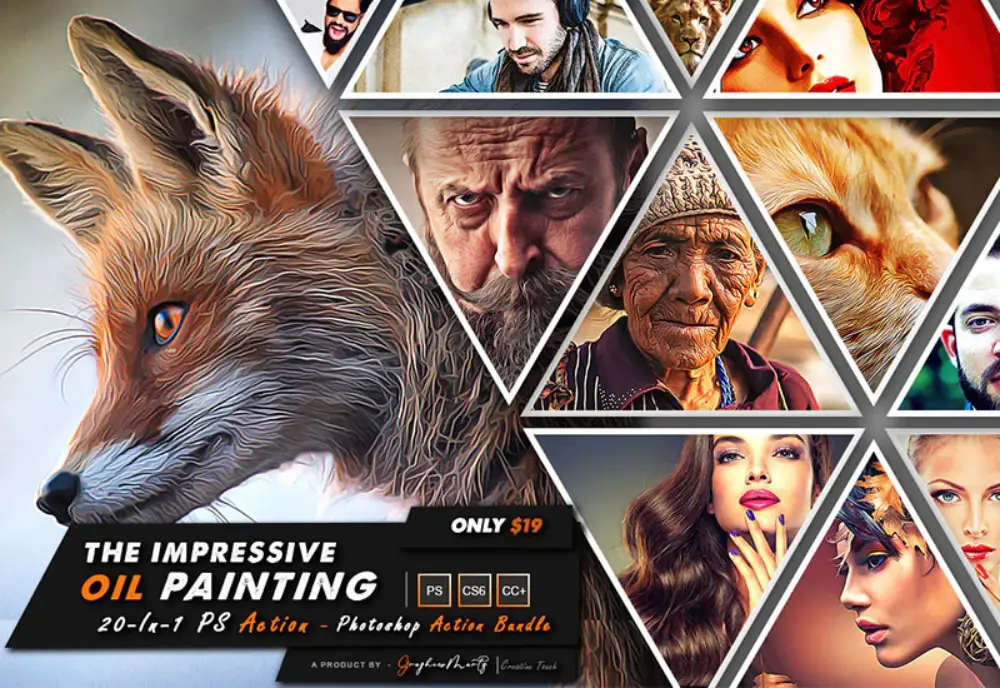 The Impressive Oil Painting Photoshop Actions Bundle