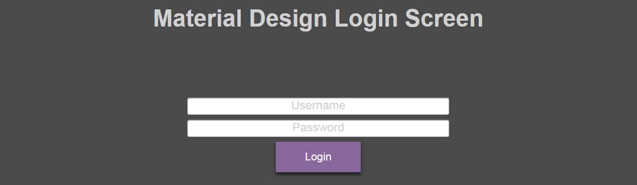 Material Design Login Concept