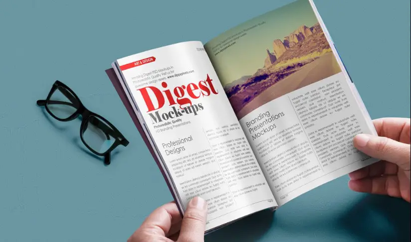 Free Digest-size Magazine PSD Mockup