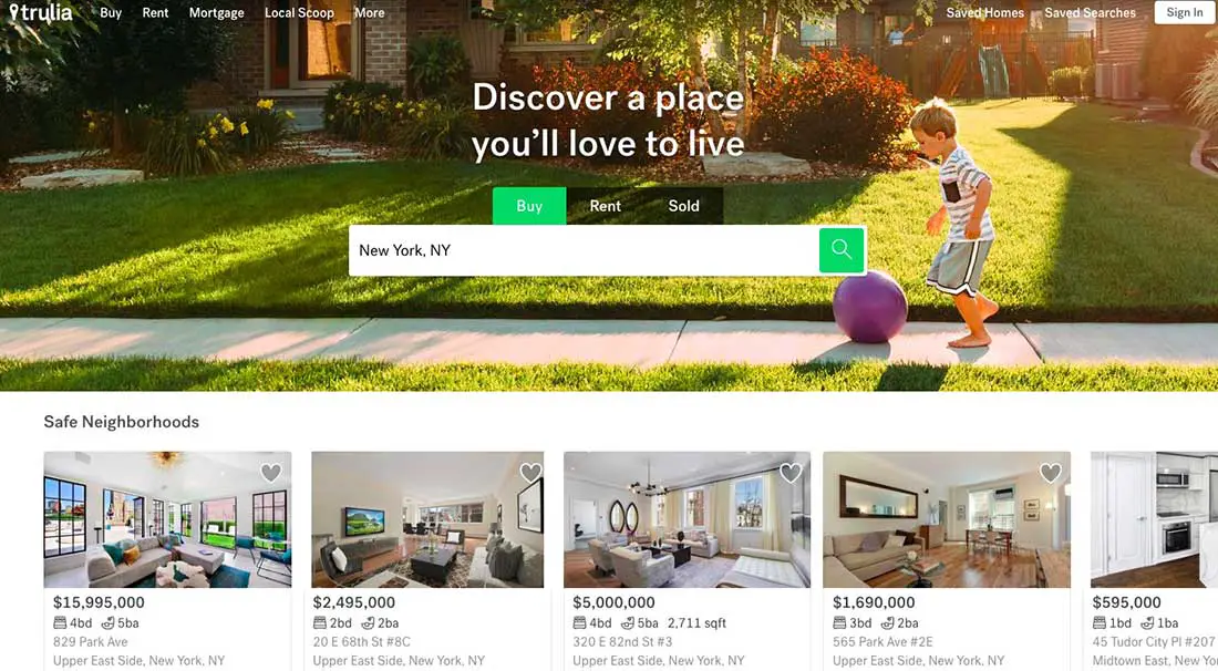 Trulia - Landing Page Sample