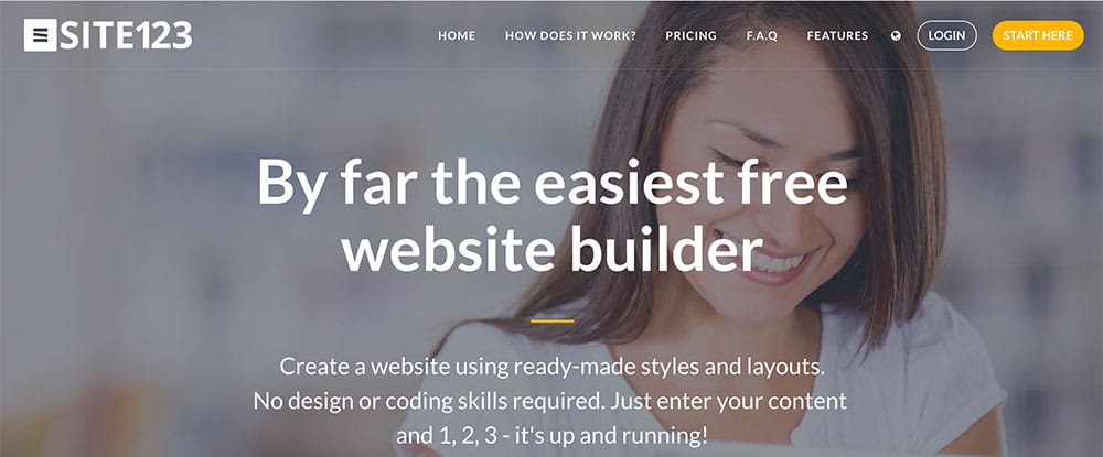 Site123 website building tool